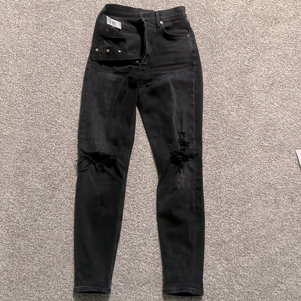 Agolde nico still jeans. Button down black